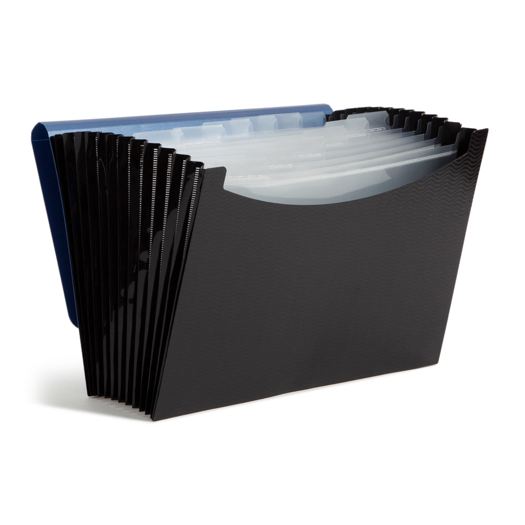 Smead Accordion File Organizer, Document Folder, 12 Divider, Blue/Black