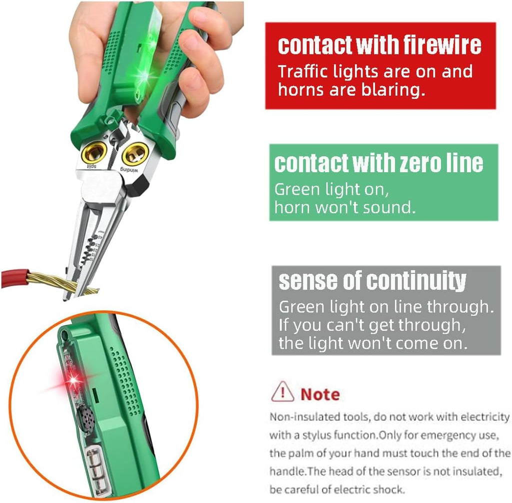 Wire Strippers Twister with Electricity Measurement Function 8in1 Wire Stripping Pliers