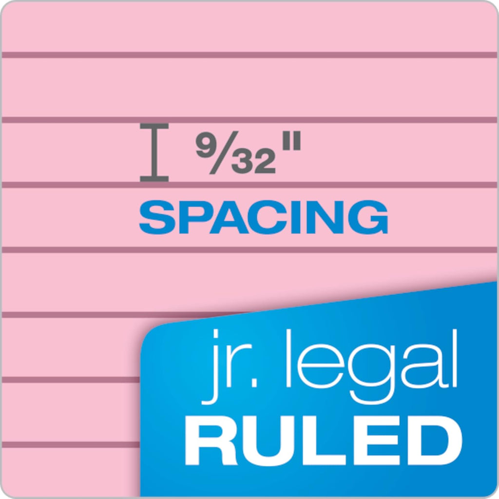 TOPS 5 x 8 Legal Pads, 6 Pack, Prism Brand, 2 Pink/2 Blue/2 Purple, Narrow Ruled