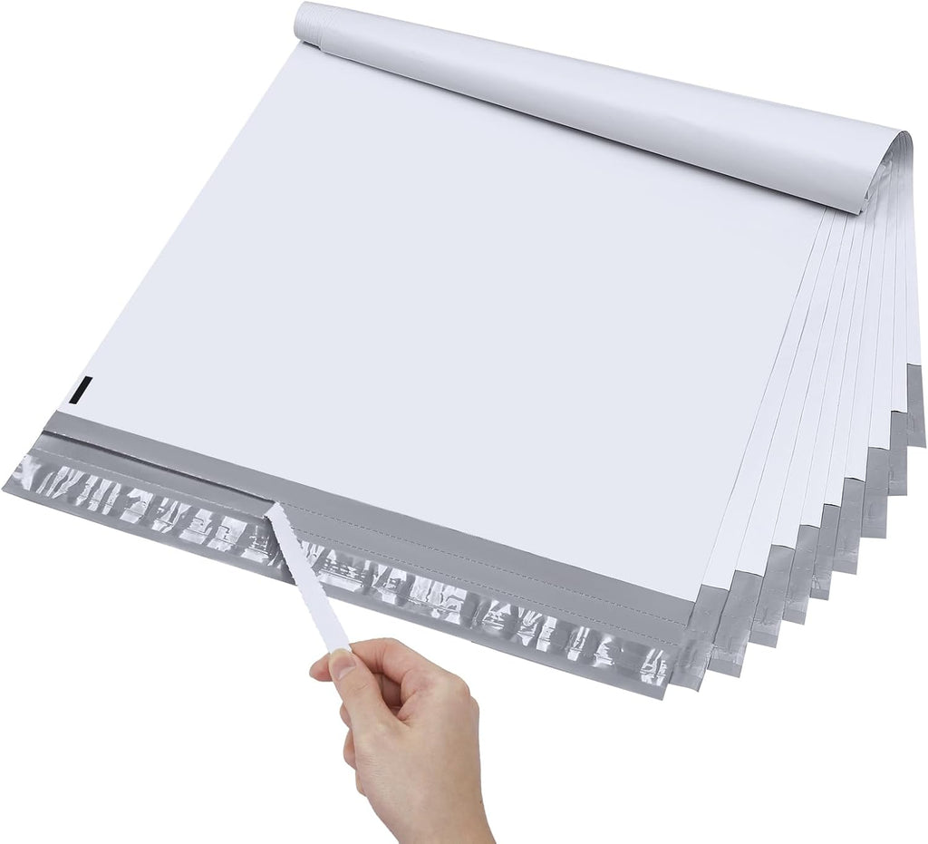 Metronic Poly Mailers 14.5x19 50Pcs White Large Shipping Bags for Clothes