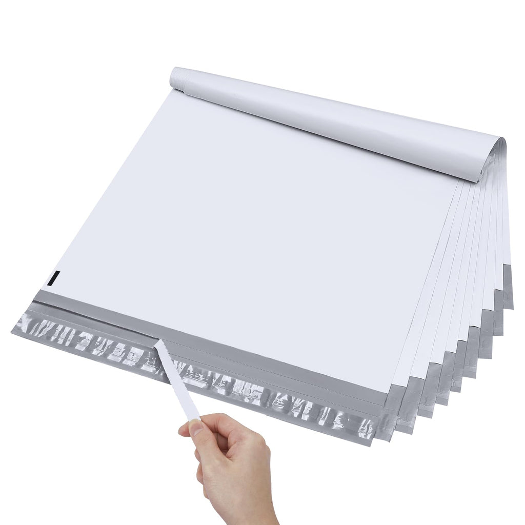 Metronic Poly Mailers 14.5x19 50Pcs White Large Shipping Bags for Clothes