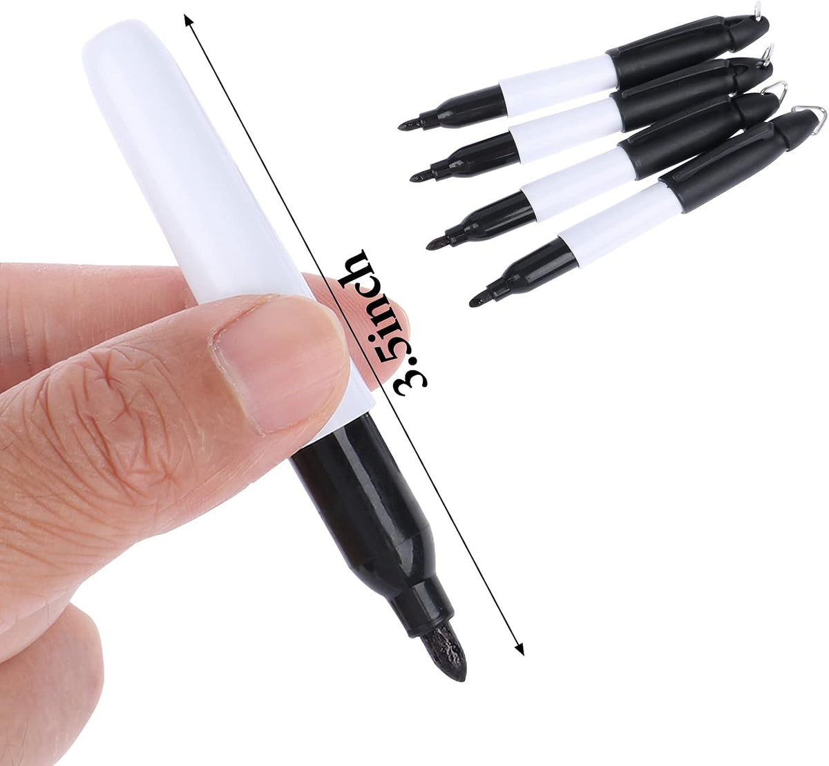 50 Pcs Mini Permanent Markers with Cap Clips Golf Ball Marker Pen Dry Erase Markers with