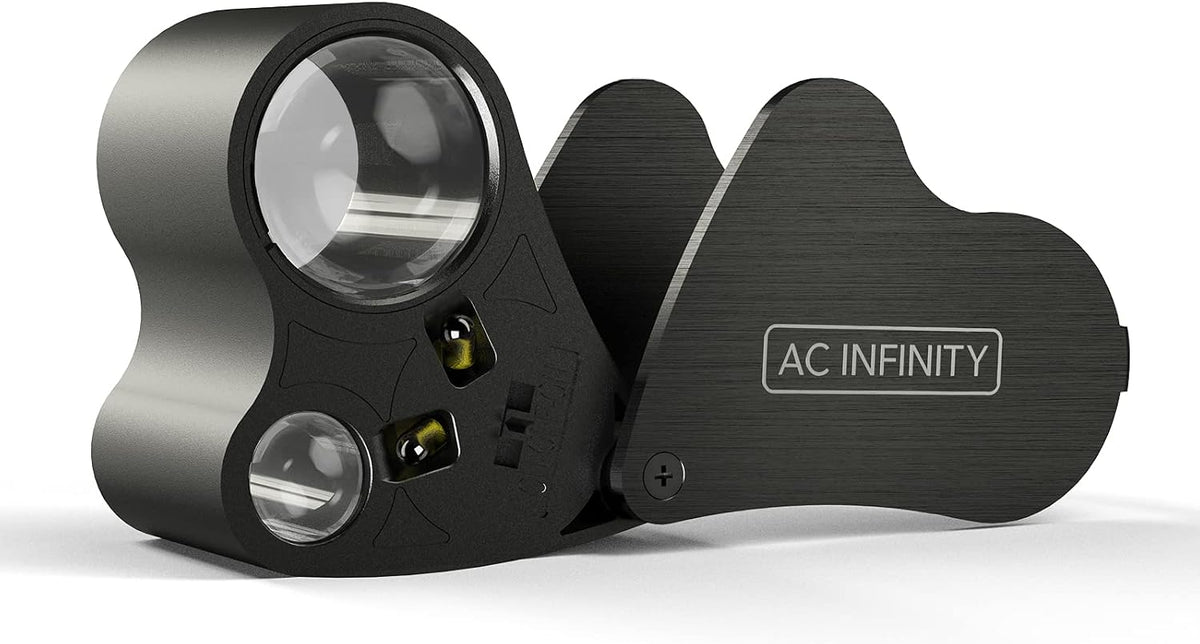 AC Infinity Illuminated Jewelers Loupe, Pocket Magnifying Glass 30x 60x
