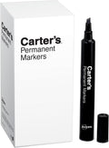 Carter's Permanent Markers, Chisel Tip, Large Desk-Style Size, 12 Black Markers (27178)