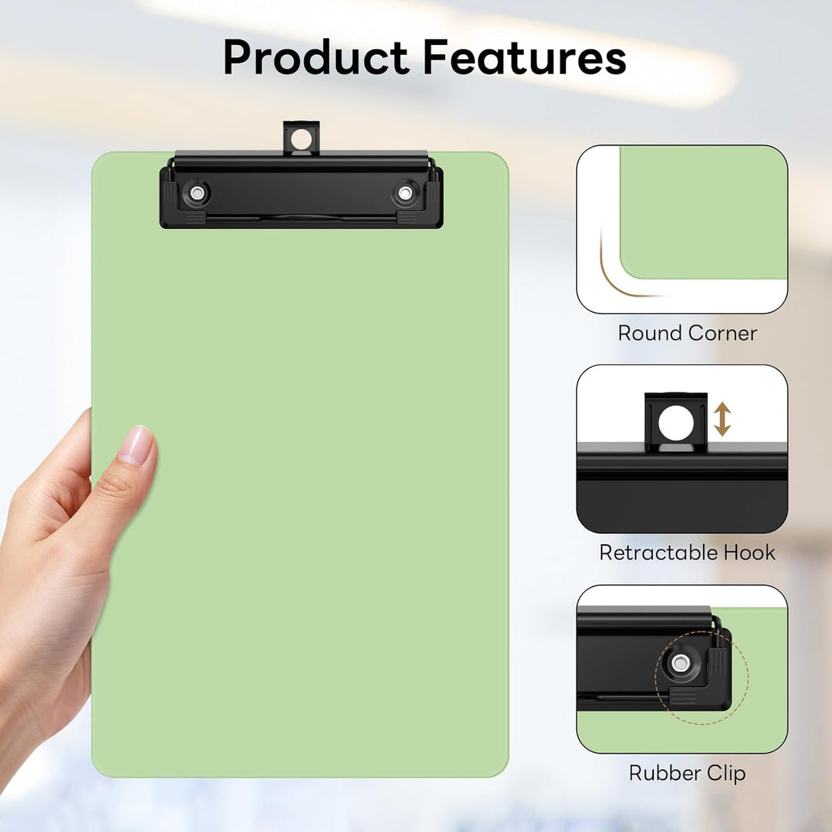 6 Pack Colorful Small Clipboard, A5 Mini Clip Board