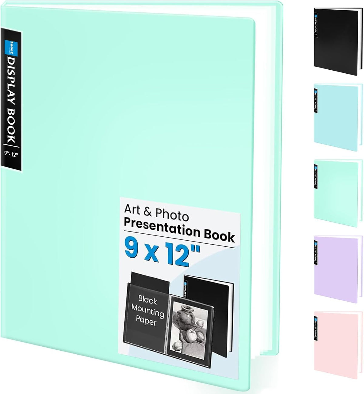 Sooez Binder with Plastic Sleeves 30-Pocket, Displays 60 Pages, 9x12Folders