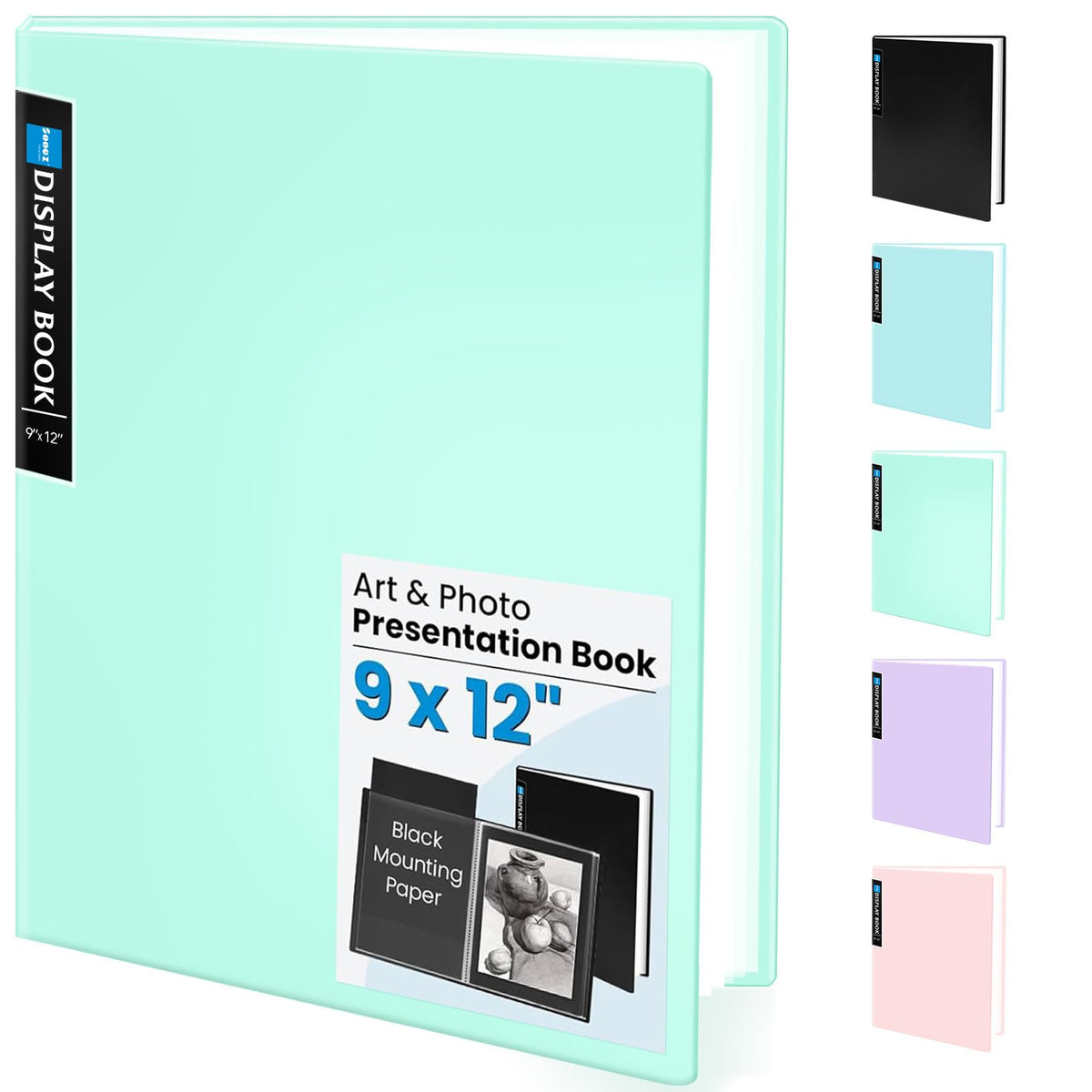 Sooez Binder with Plastic Sleeves 30-Pocket, Displays 60 Pages, 9x12Folders