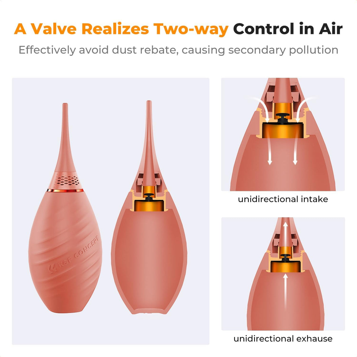 K&F CONCEPT Camera Air Blower, with Long Nozzle/Short Nozzle Switch Design