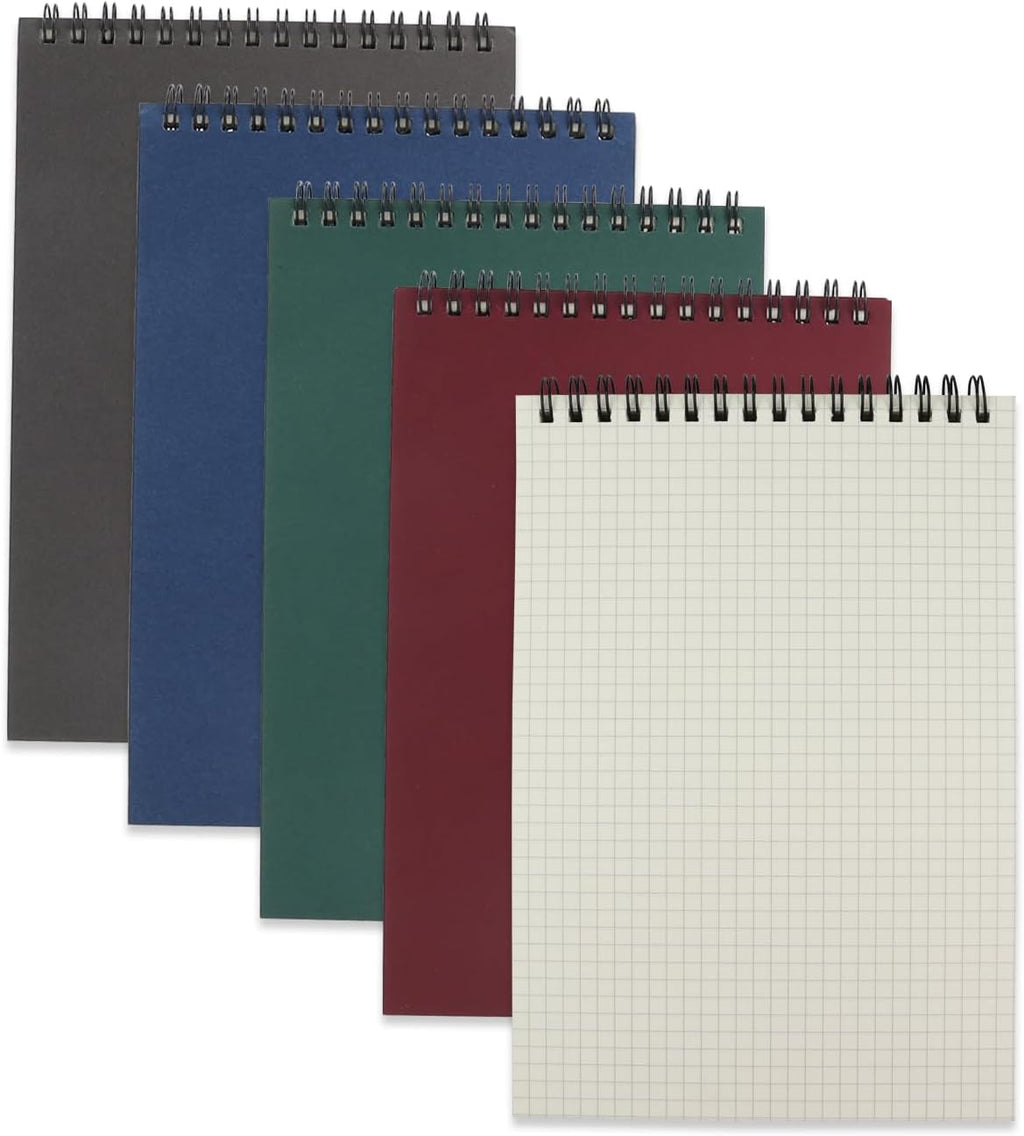 4 Pack Graph Paper Notebook, A5 Top Wirebound Grid Spiral Notebook 5.8" x 8.3",60 Sheets