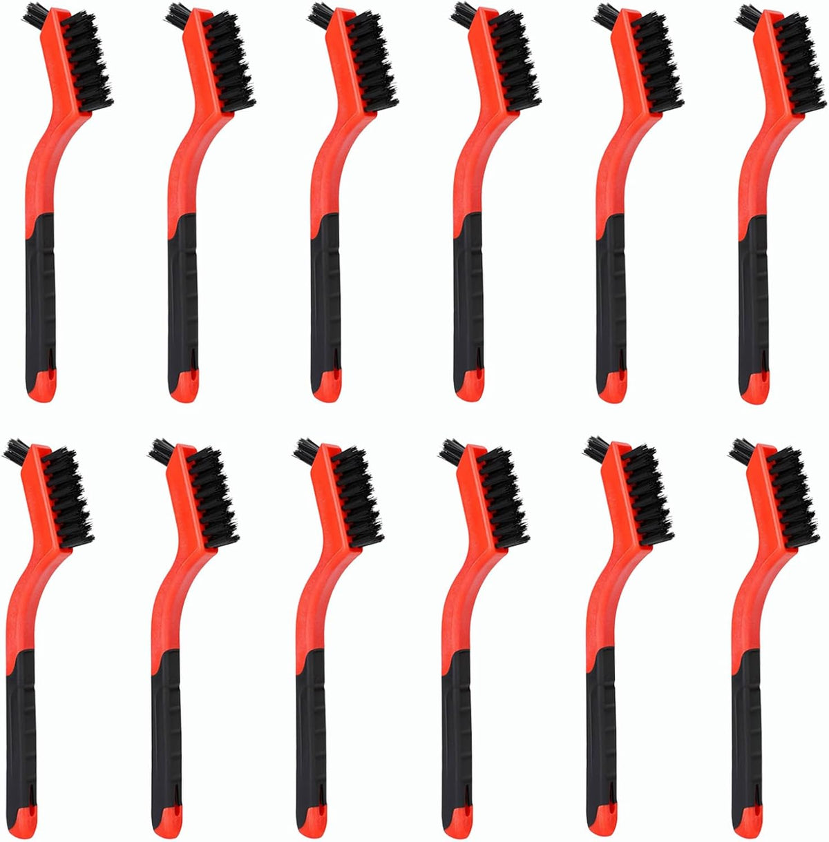 12 Pcs Nylon Brushes for Cleaning, Non-Scratch Small Stiff Nylon Bristle Brush Set for