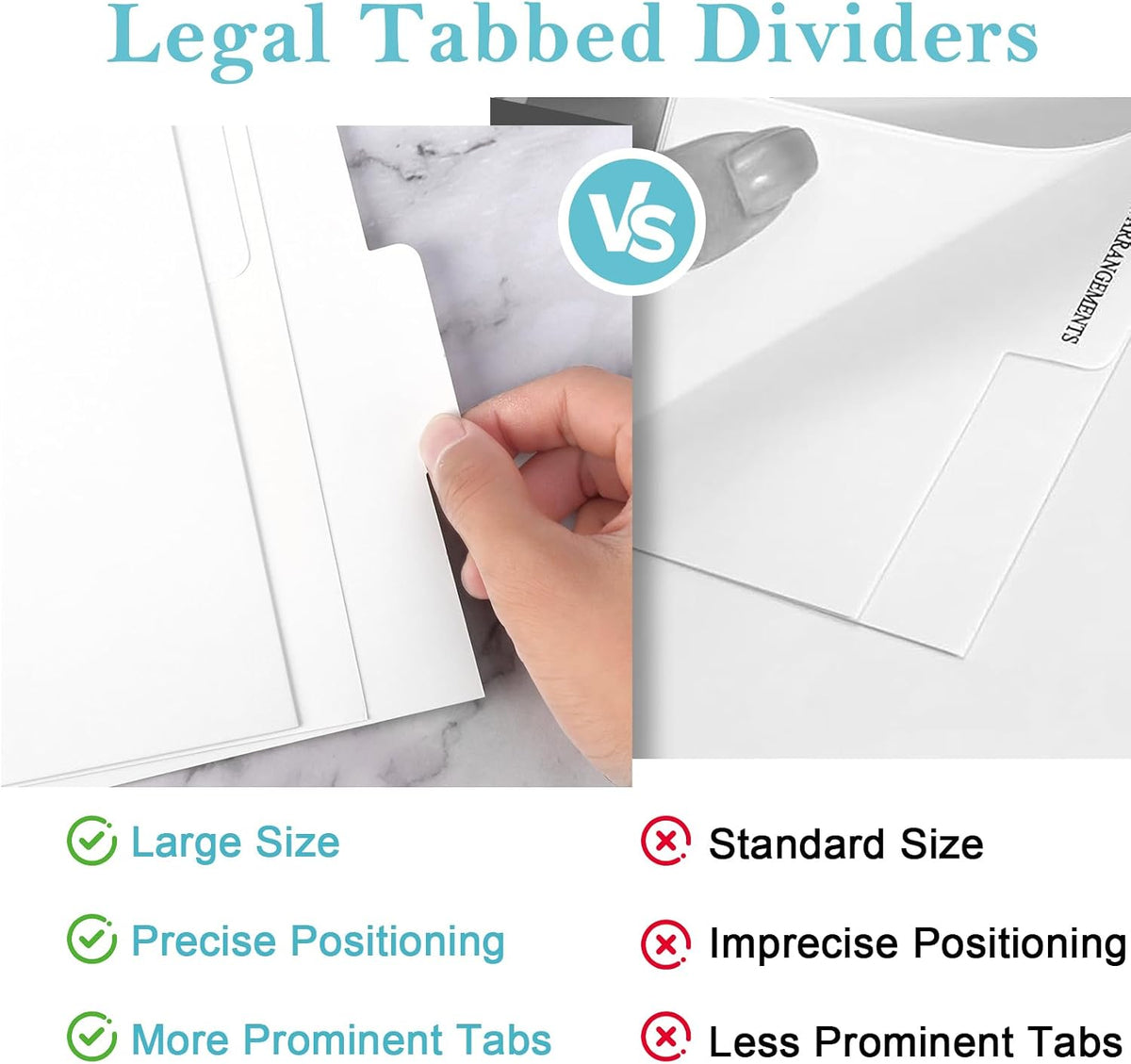 18 Sheets 9x14 Inch Legal Size Tabbed Dividers 3 Ring Binder Legal Size Binder Dividers