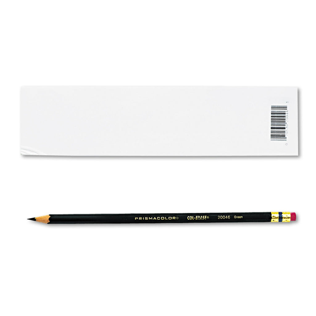 Sanford Prismacolor Col-Erase Pencil with Eraser, Green Lead, Green Barrel