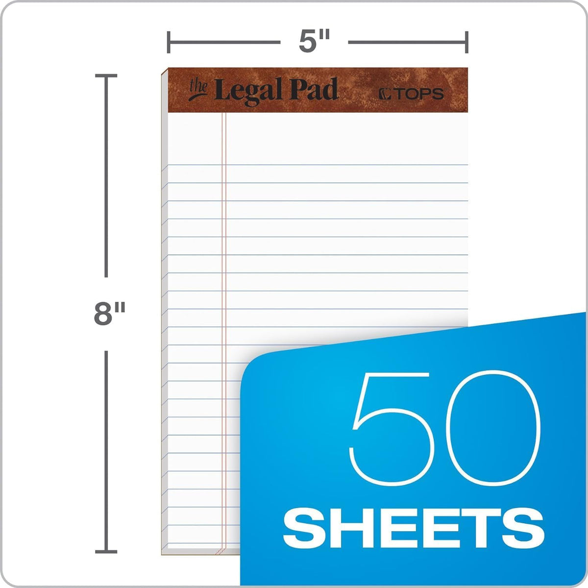 Tops 5 x 8 Legal Pads, 4 Pack, The Legal Pad Brand, Narrow Ruled, White Paper