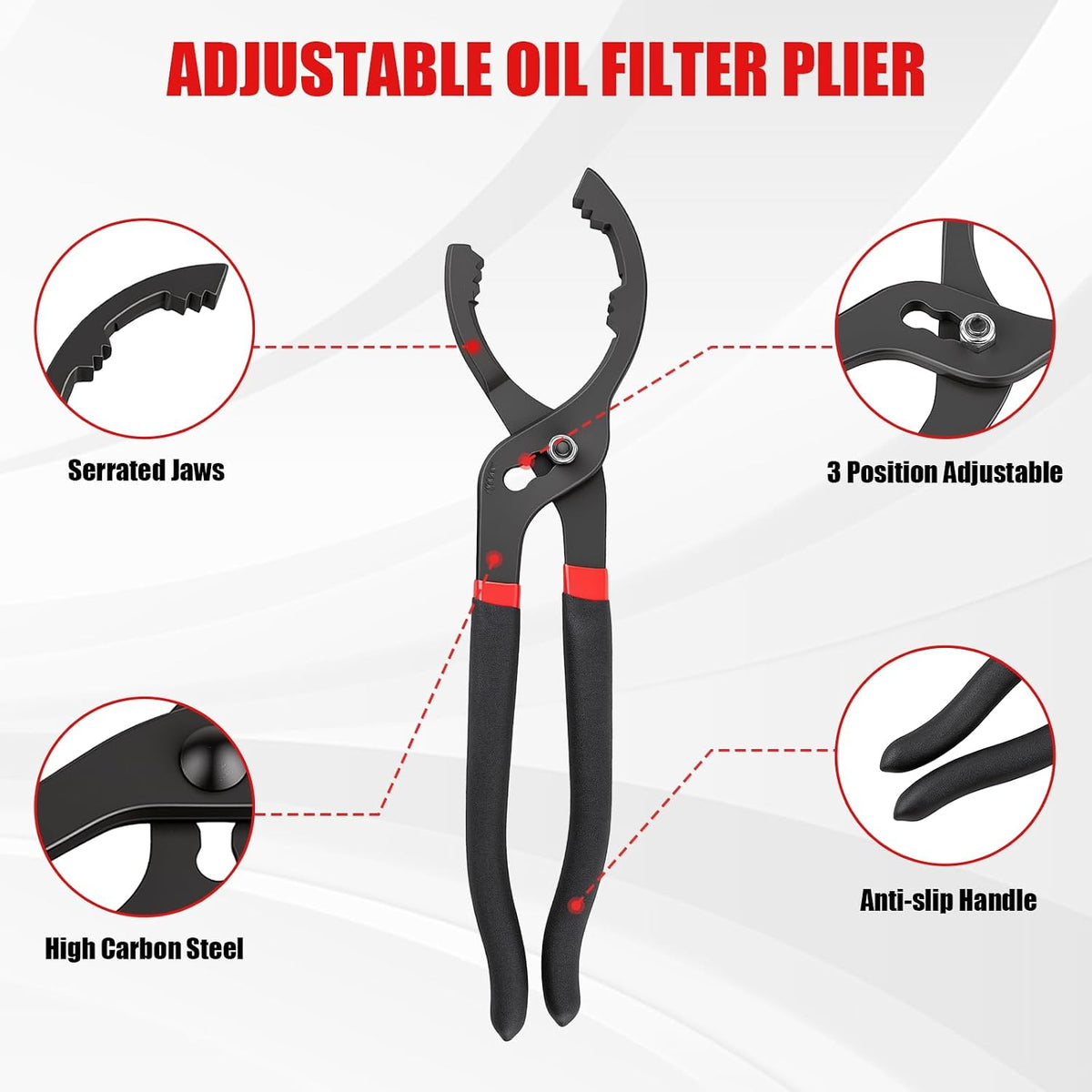 AJulyBee 2PCS Oil Filter Wrench Set, Adjustable Oil Filter Removal Tools