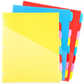 WOT I Durable 5-Tab Binder Dividers with Clear Pocket - 3 Sets