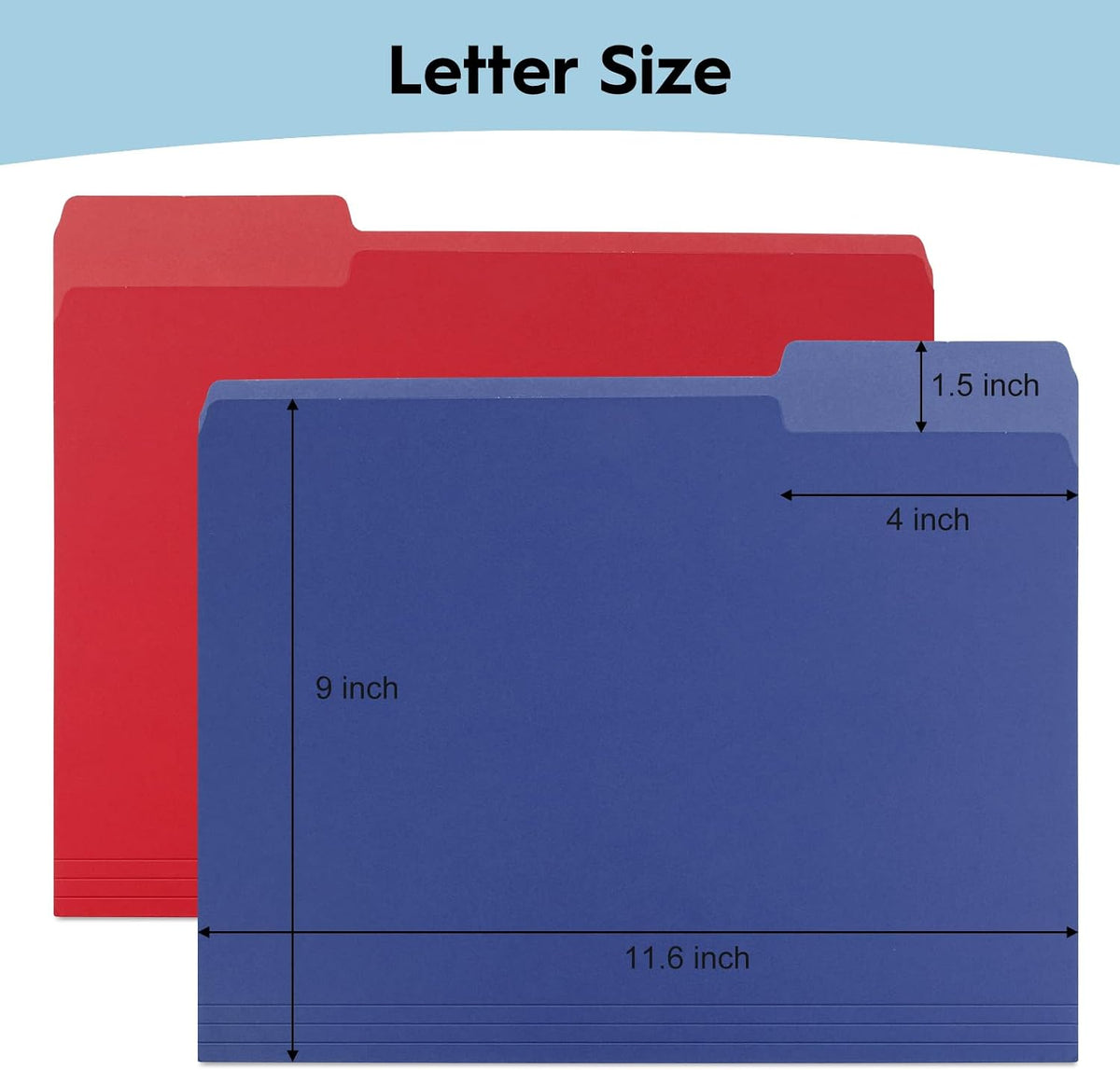 30-Pack Color File Folders, 1/3 Cut Tab, Assorted 10 Colors Letter Size Manilla Folder