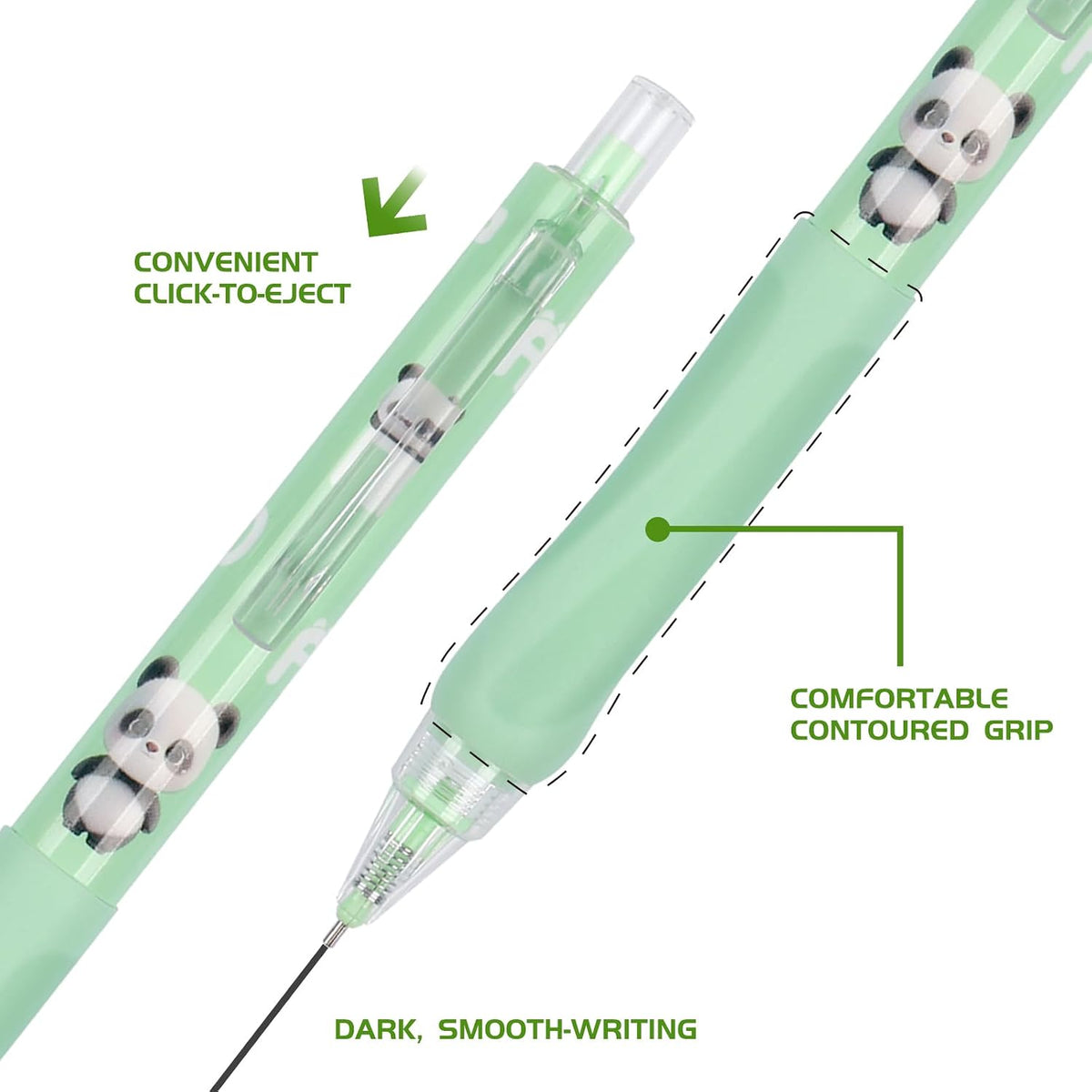 0.7mm Mechanical Pencils for Kids with Leads & Erasers 8Pack