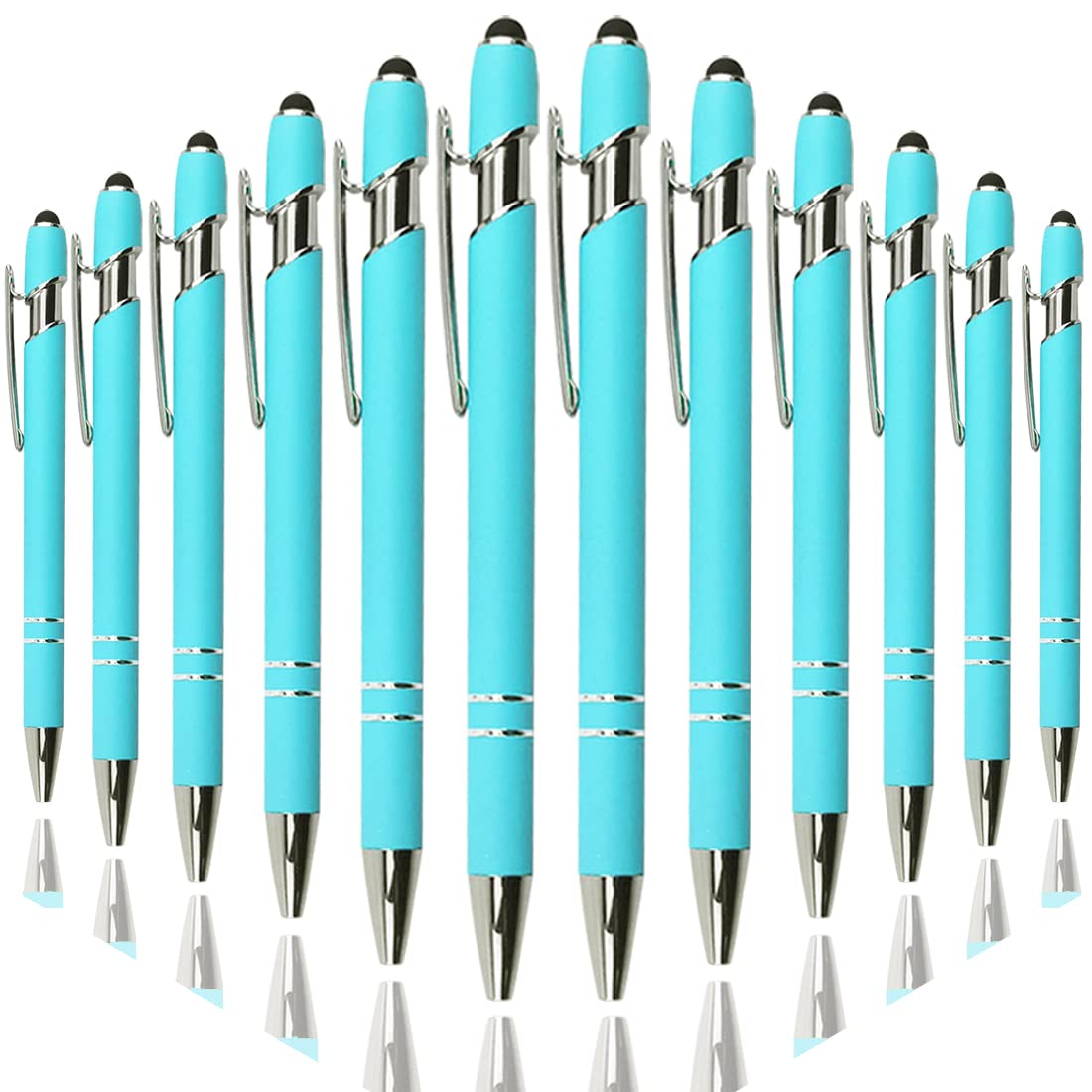 Oddmoal Ballpoint Pen with Stylus Tip, Soft Touch Click Metal Pen, 1.0mm Medium Point