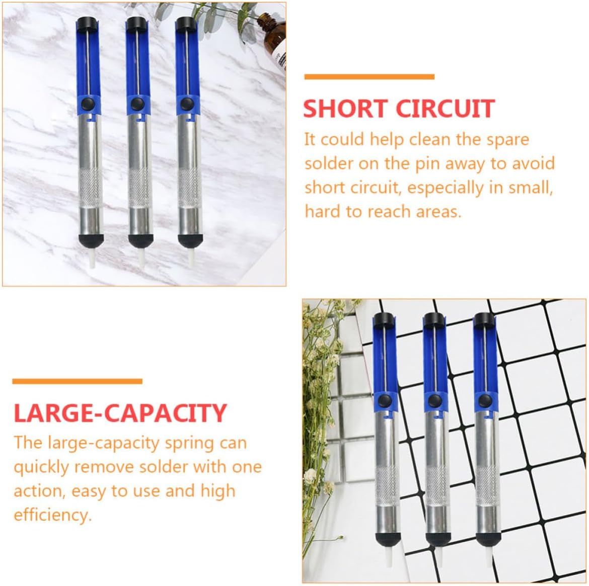 5pcs Aluminum Alloy Desoldering Pump Tin Sucker