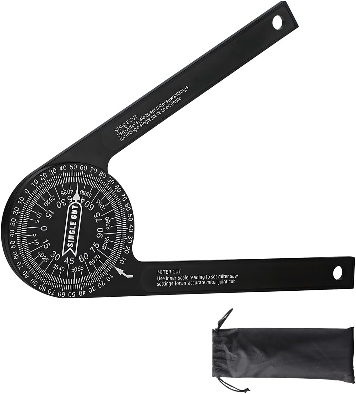 Aluminum Miter Saw Protractor，Angle Finder Tool，7-Inch Rust Proof