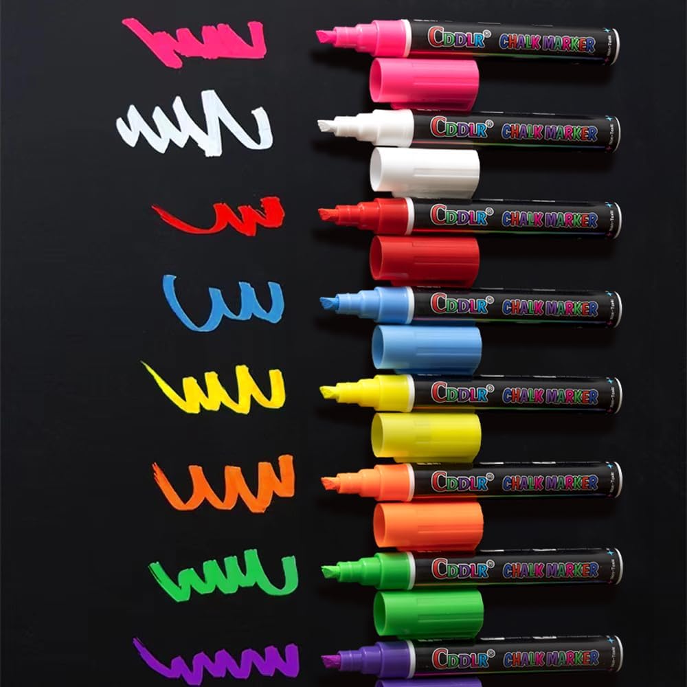 8 Pack Liquid Chalk Markers,Dry Erase Markers & Window Markers for Blackboards