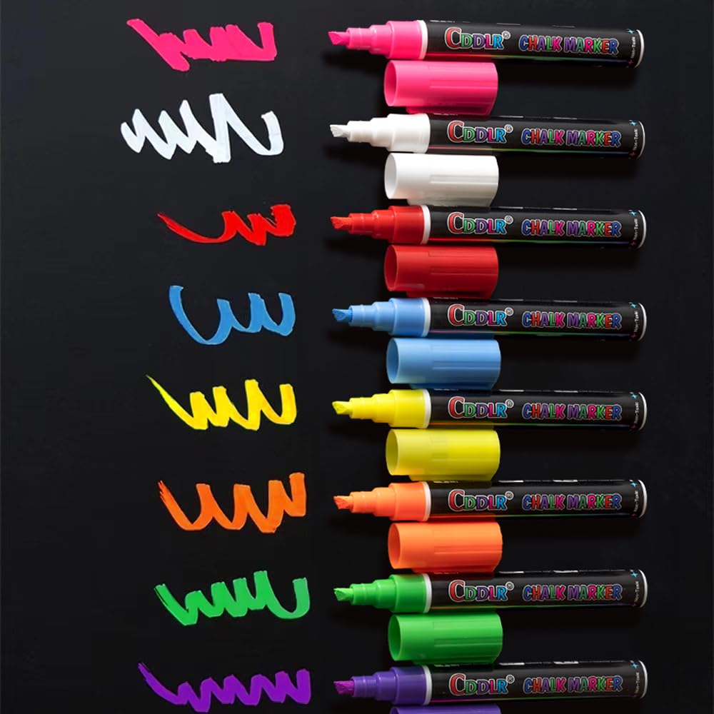 8 Pack Liquid Chalk Markers,Dry Erase Markers & Window Markers for Blackboards