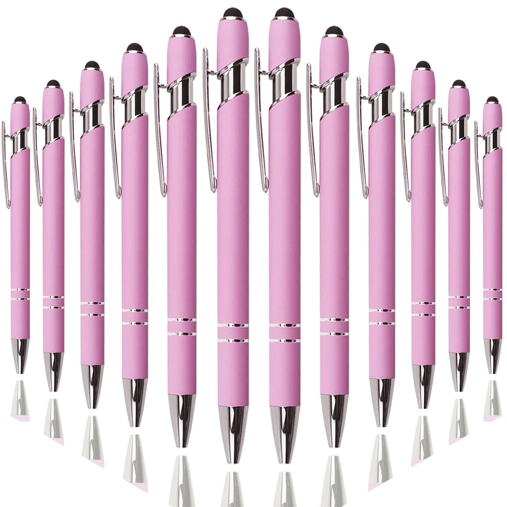 Oddmoal Ballpoint Pen with Stylus Tip, Soft Touch Click Metal Pen, 1.0mm Medium Point