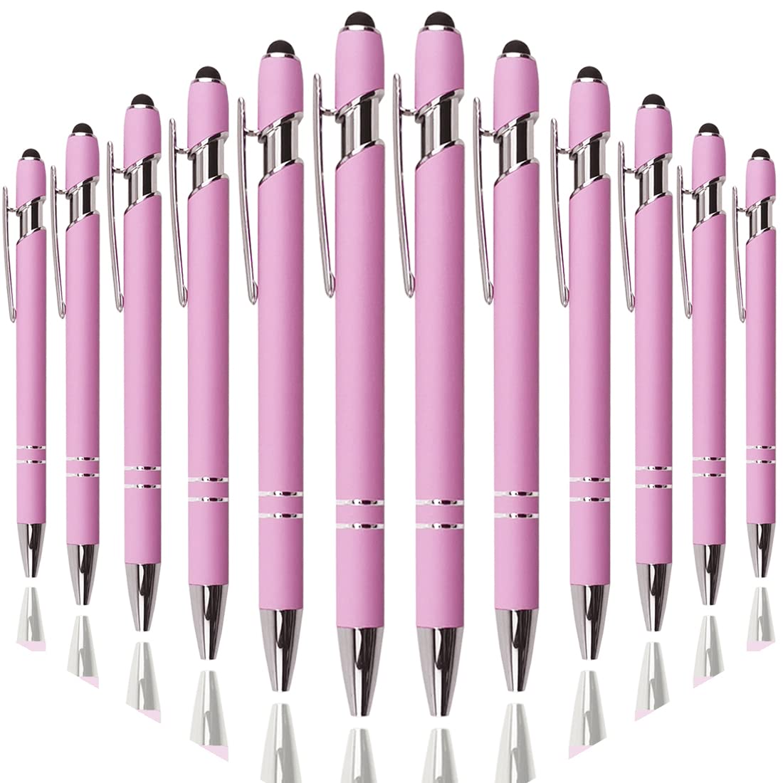 Oddmoal Ballpoint Pen with Stylus Tip, Soft Touch Click Metal Pen, 1.0mm Medium Point