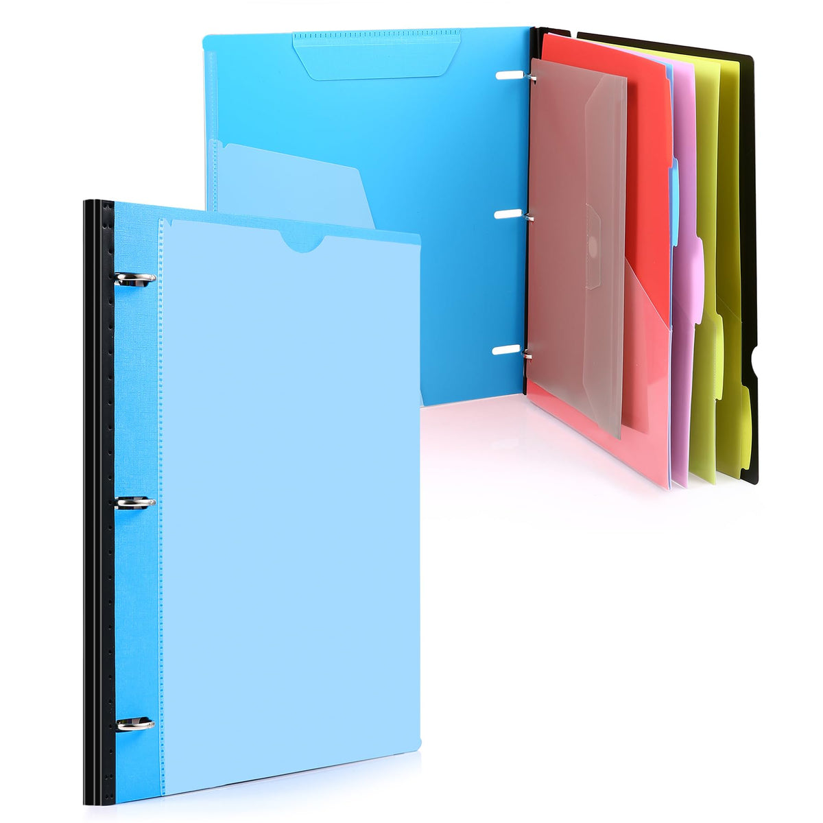WOT I Telescoping Project Organizer, 1 Inch 3 Ring Binder, Black