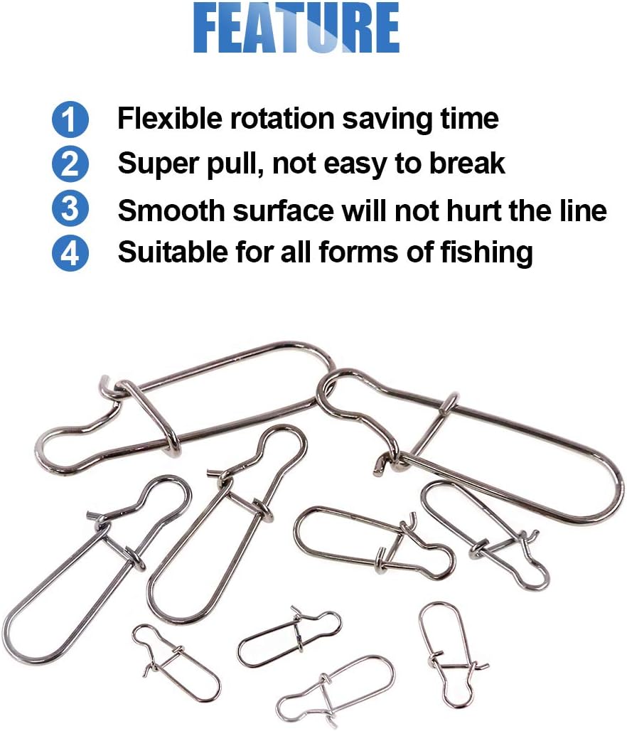 Glarks 250Pcs #1#2#4#6#8 Strong Stainless Steel Duo Lock Snaps Nice Swivel Slid Rings