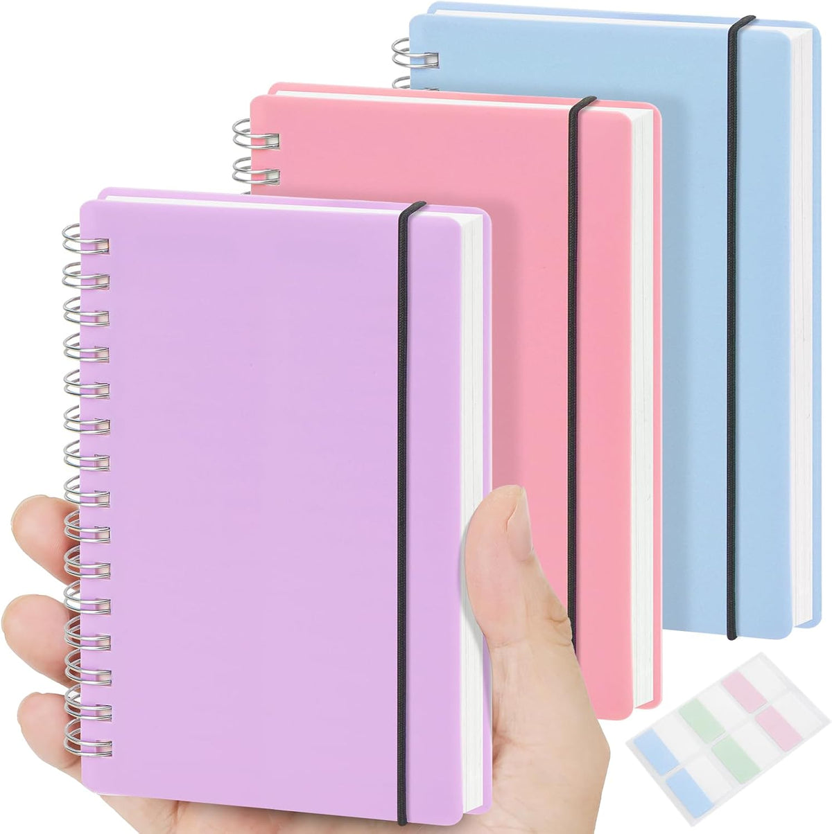3 Pack Small Spiral Graph Notebook Mini Pocket Size 3.5"x5.5"