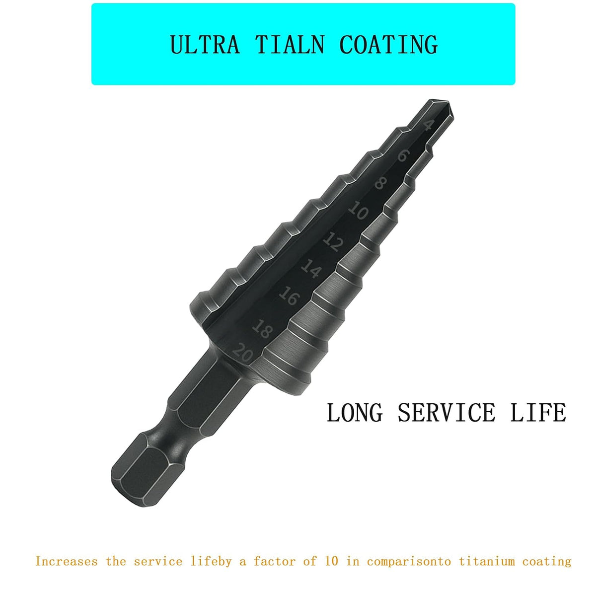 3-Piece HSS Cobalt Step Drill Bit Set, 1/8" to 7/8" Sizes, 4-Flute Design for Metal