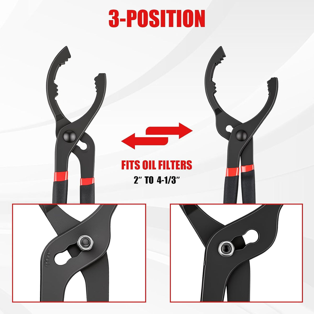 AJulyBee 2PCS Oil Filter Wrench Set, Adjustable Oil Filter Removal Tools