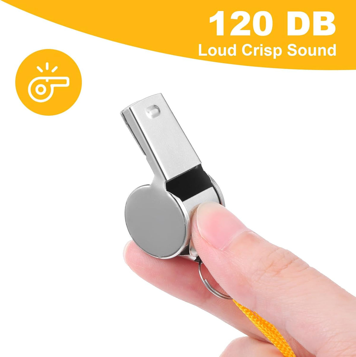 48PCS Stainless Steel Sports Whistles with Black Lanyard – Loud Crisp Sound Whistles Bulk