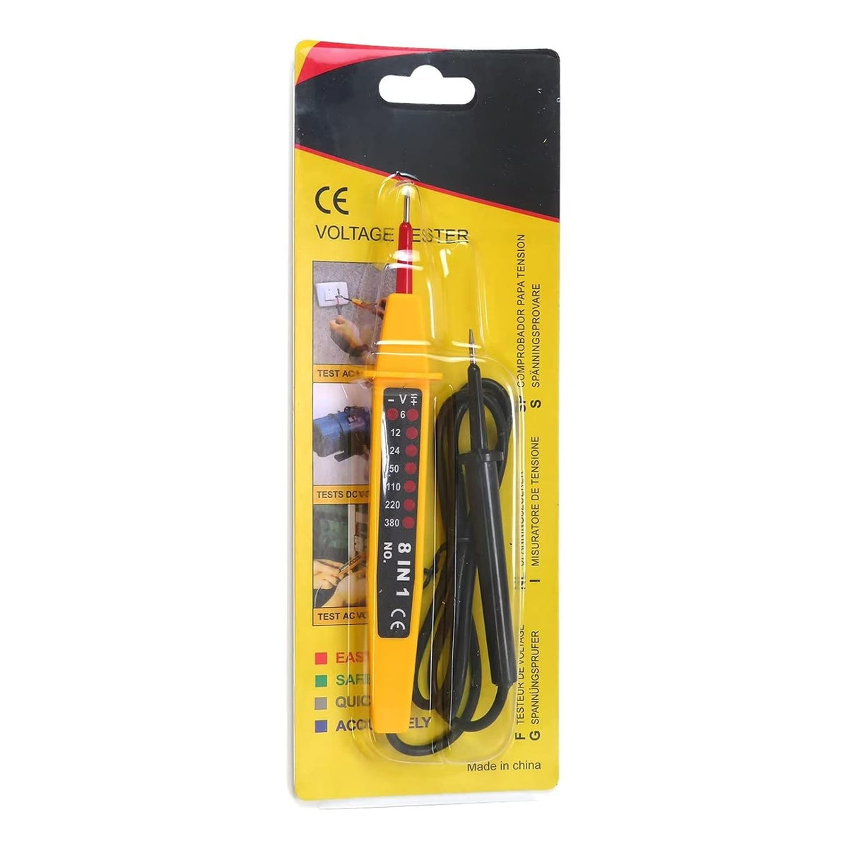 8 in 1 Electric AC/DC Voltage Detector Pen Circuit Tester with LED Lights