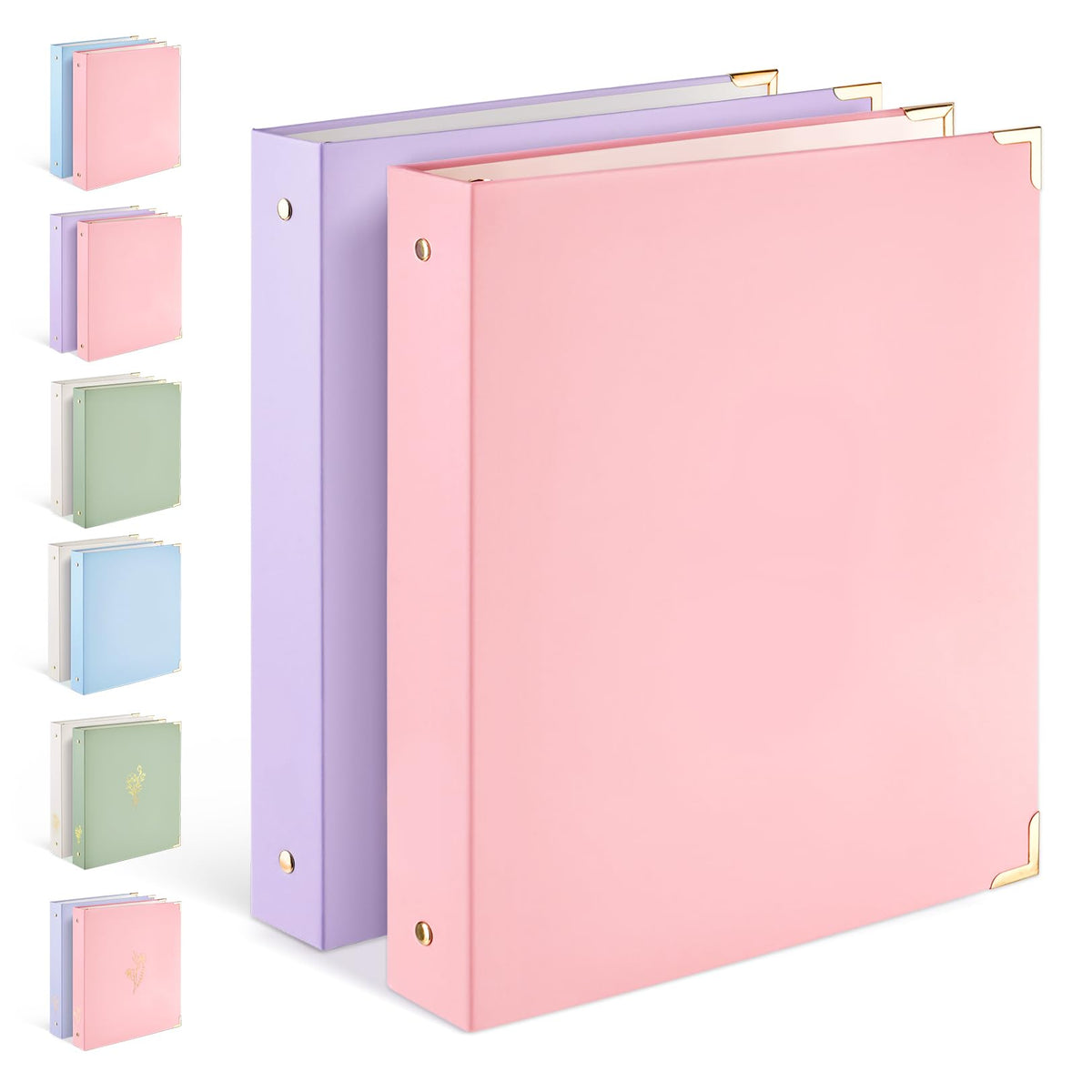 Sooez 3 Ring Binder 1 Inch with Foil Stamping & Metal Corner, Letter Size
