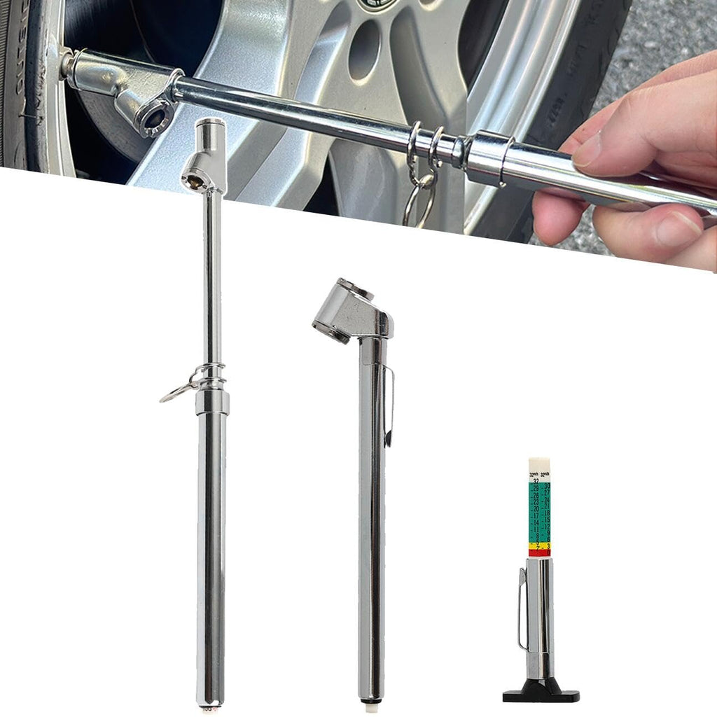 Tire Gauge for Semi Truck Straight-on Pencil Gauge with Tread Depth Gauge