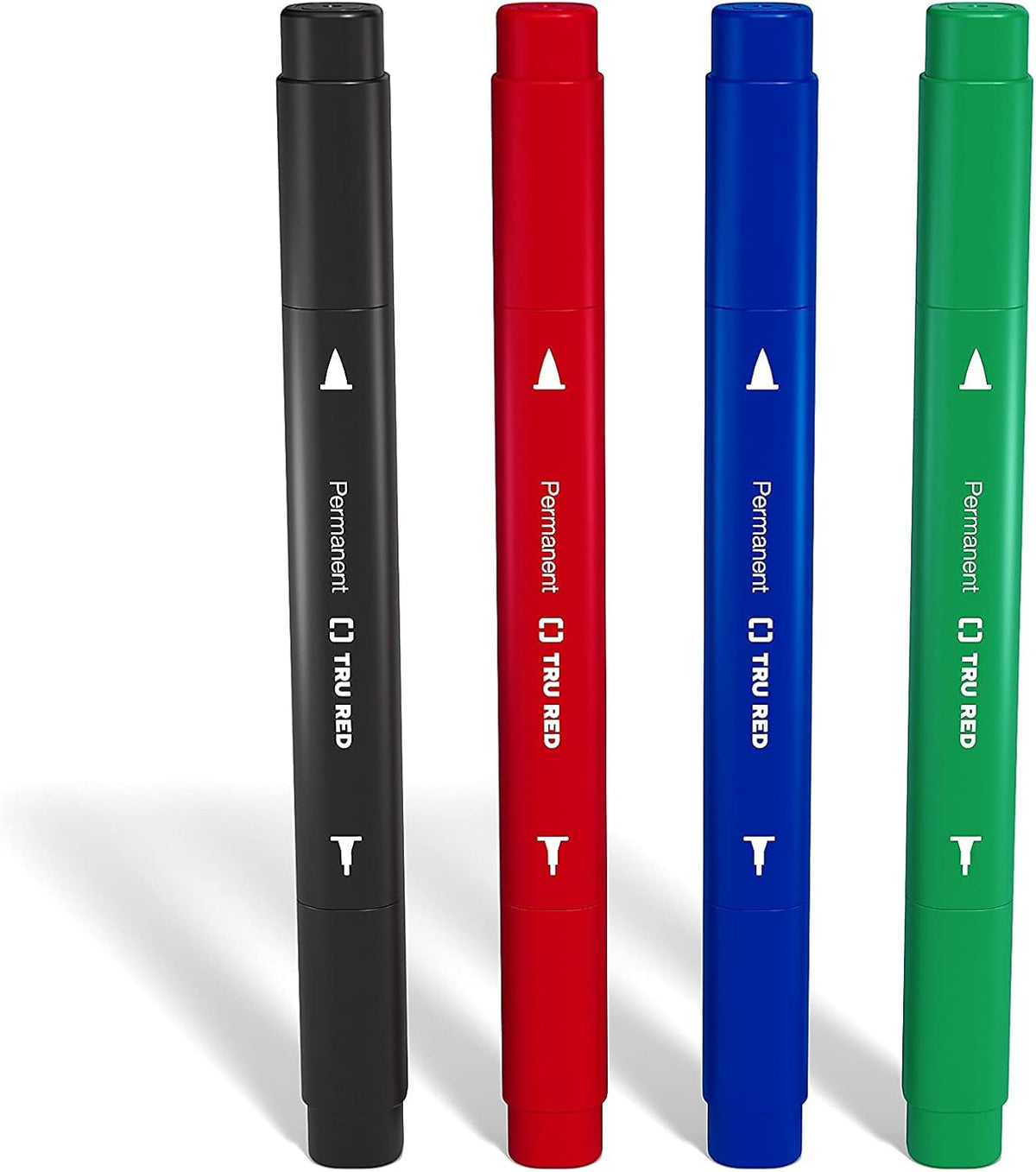TRU RED Twin Tip Permanent Markers, Black, Fine/Ultra Fine, 12/Carton