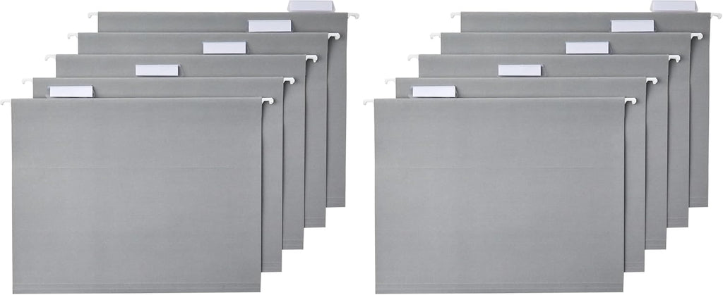 Amazon Basics Hanging File Folders with Adjustable Tabs for Document Organization