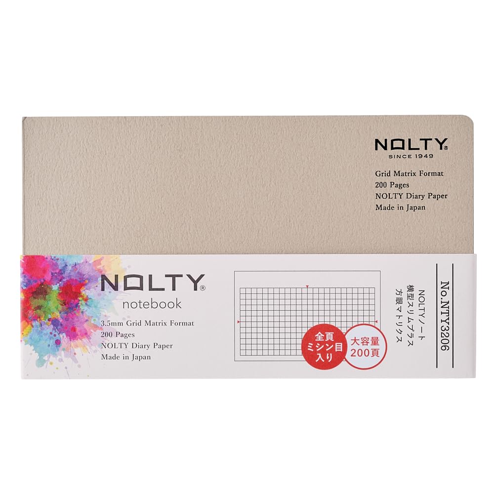 NOLTY NOTE Horizontal Slim Plus Graph Matrix, 3.5mm Grid, Pink, NTY3205