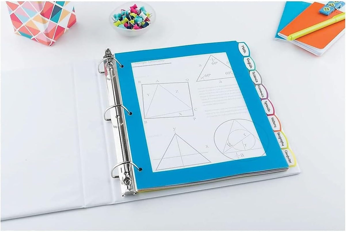 Avery Big Tab Ultralast Plastic Dividers with White Tab Labels, 8 Tabs, Multicolor (24901)