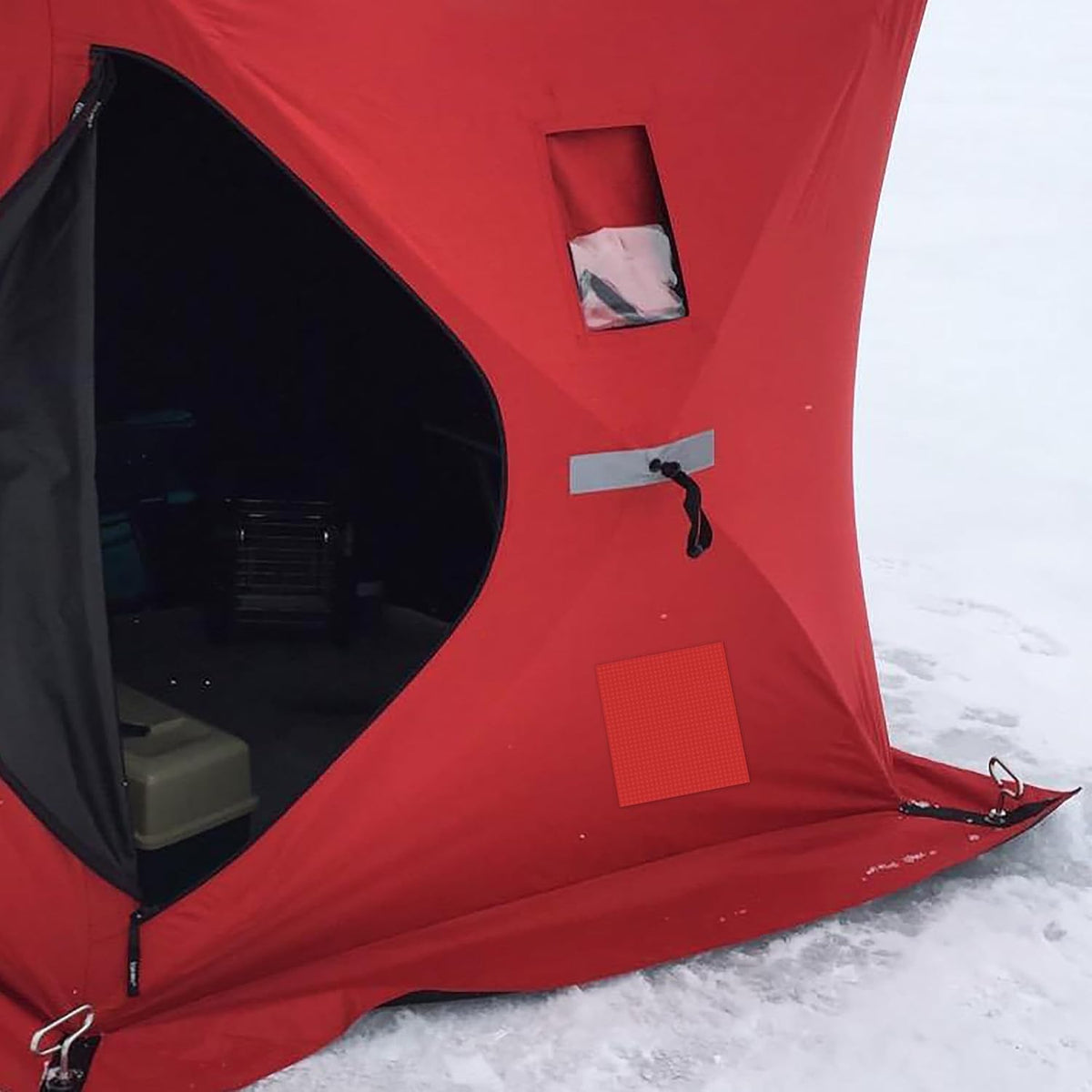 4 Pcs 13'' Ice Shelter Patch Kit, Self-Adhesive Ice Fish Tent Repair Fabric