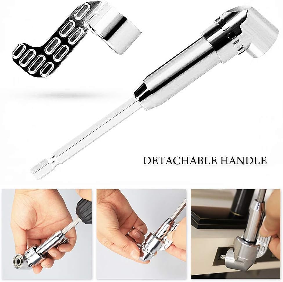 105 Degree Right Angle Drill Adapter,1/4" Hex Shank Driver Angle Drill Attachment