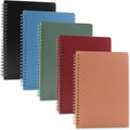 5 Pack Spiral Notebooks 8.3" x 5.7", 80 Sheets College Ruled Notebook with Plastic