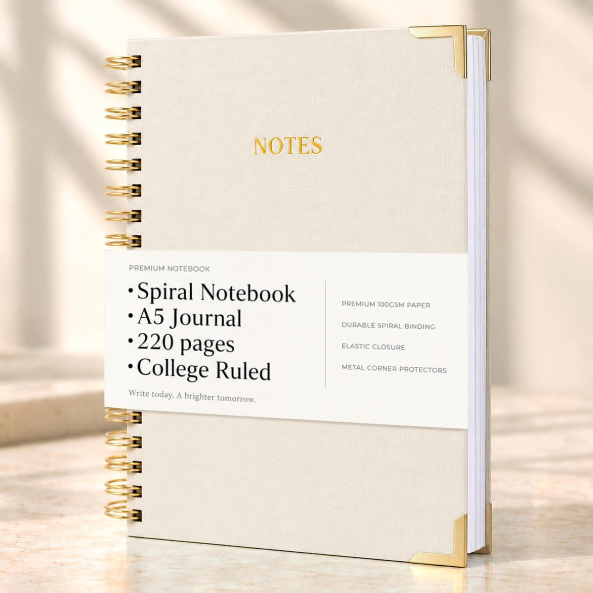 Aesthetic Thick Spiral Notebook Journal For Women in B5 - Linen Hardcover