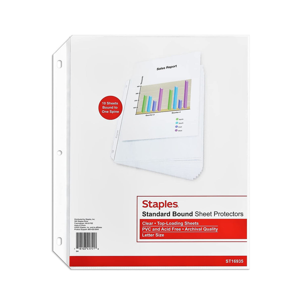 Staples Medium Weight Sheet Protectors, 8.5x11, Clear, 3-Pack Carton