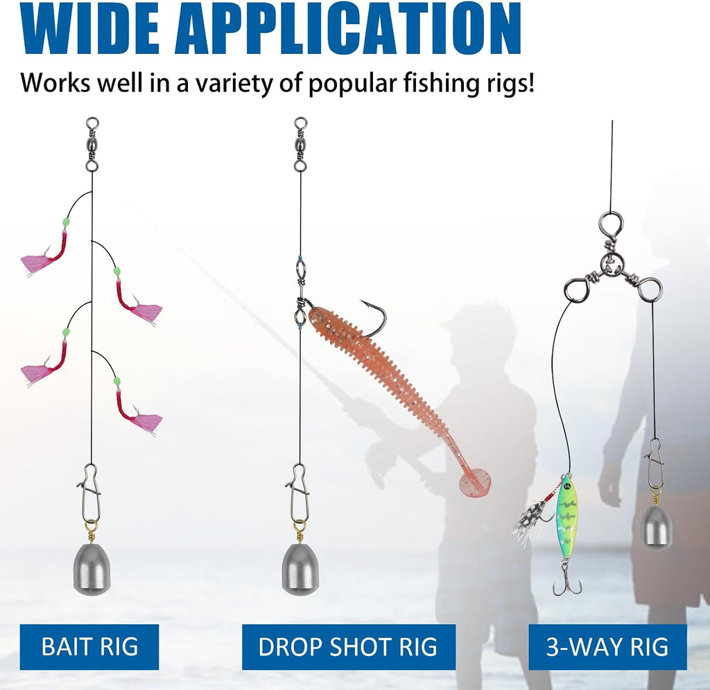 Fishing Weights Sinker Kit 25/54pcs Assorted Sizes Drop Bass Casting Catfish Weights
