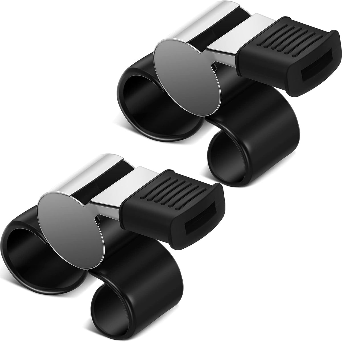 Kathfly 2 Pcs Hockey Referee Whistle Finger Grip, Metallic Loud Sports