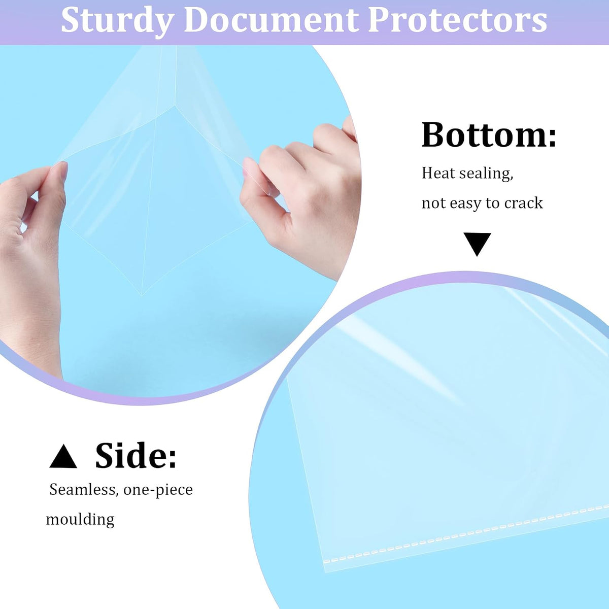 AKONEGE 100 Pack No Holes Sheet Protectors 8.5 x 11 Inch Letter Size Page Protectors for