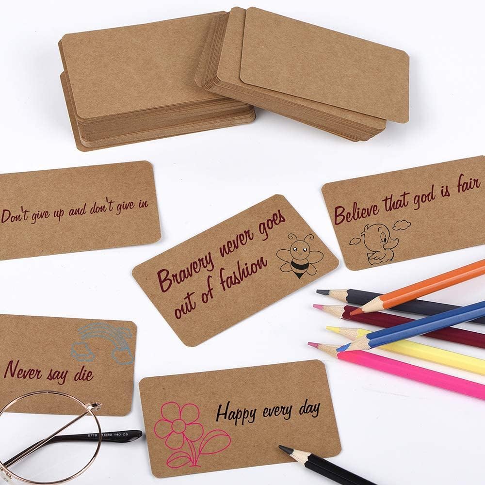 200 Pack Kraft Paper Cards 3 x 5 Inch Index Cards Blank Kraft Note Cards Ideal for Home